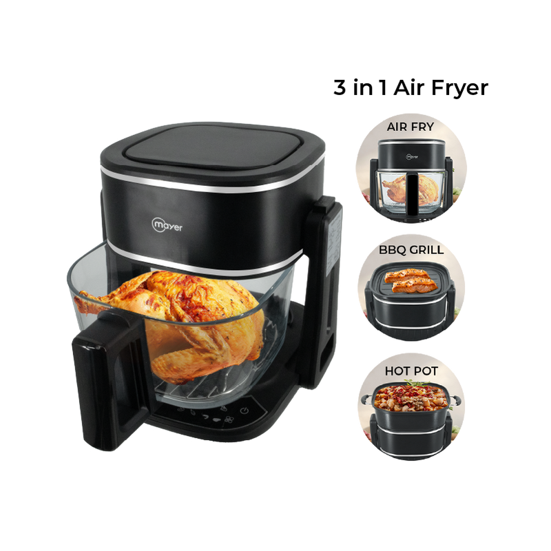 Mayer 4.5L 3-in-1 Glass Air Fryer with Grill MMGAF459G