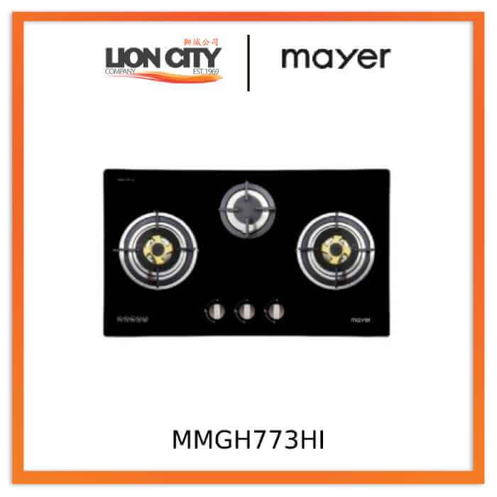 Mayer MMGH773HI 78 cm 3 Burner Glass Gas Hob