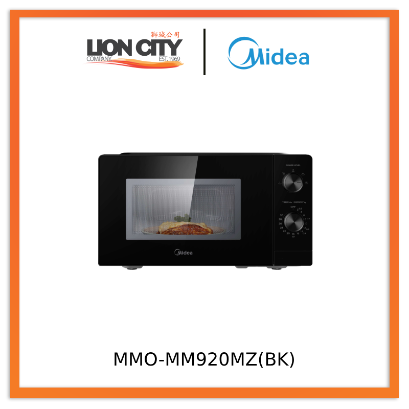 Midea MMO-MM920MZ(BK) Black Solo Microwave Oven, 20L - Lion City Company