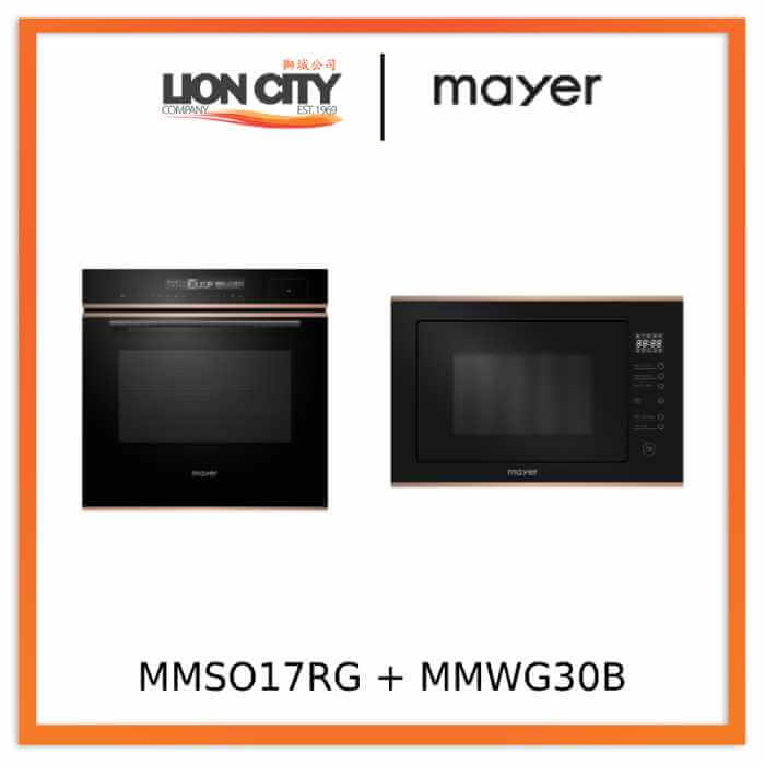 Mayer MMSO17RG 72L Built-In Combi Steam Oven + Mayer MMWG30B 25L Built-in Microwave Oven with Grill