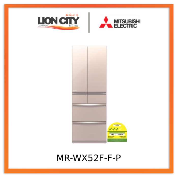 Mitsubishi MR-WX52F-F-P/ BR-P 6-Door Refrigerator (418L)