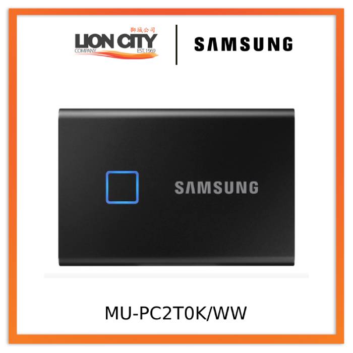 Samsung MU-PC2T0K/WW Portable SSD T7 TOUCH USB 3.2 2TB (Black)