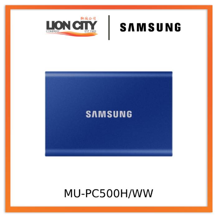 Samsung MU-PC500H/WW Portable SSD T7 USB 3.2 500GB (Indigo Blue) - Lion City Company