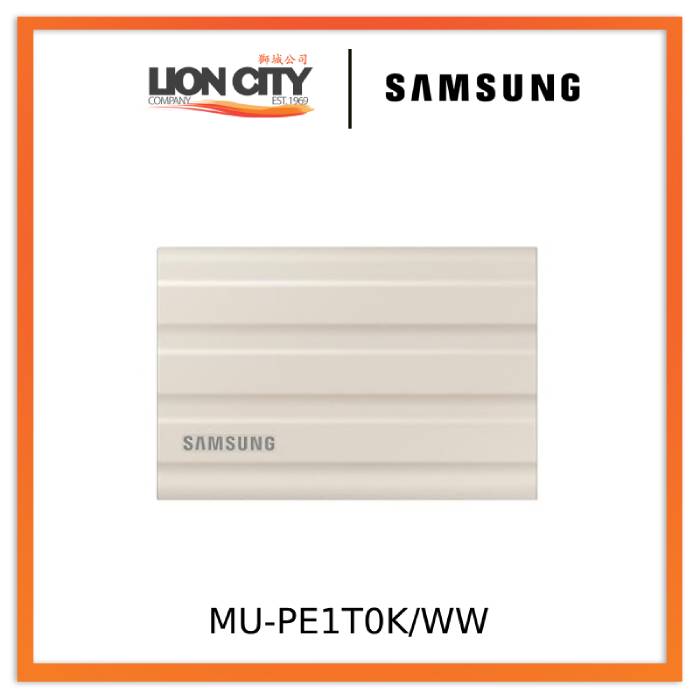 Samsung MU-PE1T0K/WW Portable SSD T7 Shield USB 3.2 1TB (Beige) - Lion City Company