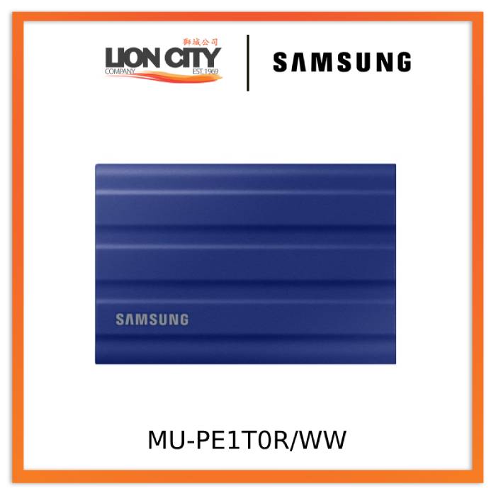 Samsung MU-PE1T0R/WW Portable SSD T7 Shield USB 3.2 1TB (Blue) - Lion City Company