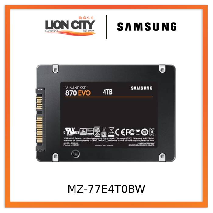 Samsung MZ-77E4T0BW 870 EVO SATA III 6.35cm (2.5") SSD 4TB - Lion City Company