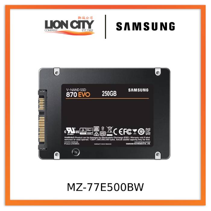 Pre-Order Samsung MZ-77E500BW 870 EVO SATA III 6.35cm (2.5") SSD 500GB - Lion City Company