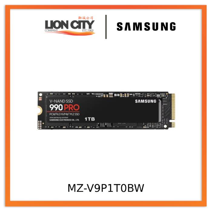Samsung MZ-V9P1T0BW 990 Pro NVMe M.2 SSD 1TB - Lion City Company