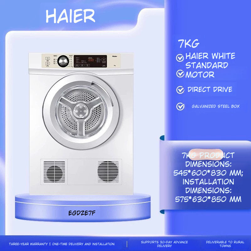 Haier EGDZE7F 7kg Front Load Automatic Tumble Dryer for Quick Drying Clothes