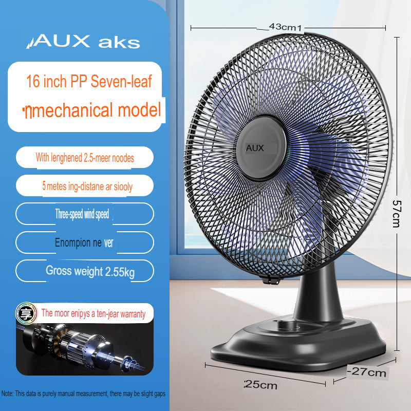 AUX FT-35-B1402-P5 16inches Electric Table Fan Compact, Adjustable, Quiet Operation