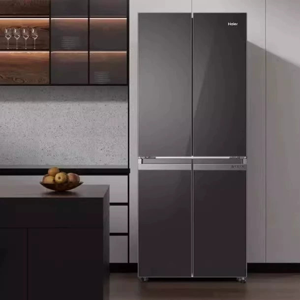 Haier BCD-406WLHTDEDSLU1 406L Cross Four-Door Inverter Refrigerator with Air-Cooled Crystal Glass Finish
