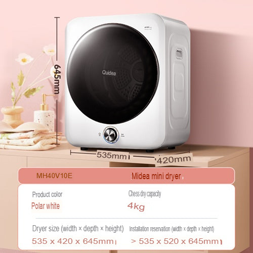 Midea MH40V10E 4kg Compact Full‑Automatic Drum Dryer – Fast, Anti‑Mite, Auto‑Dry for Babies