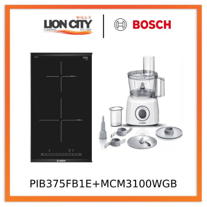 Bosch PIB375FB1E 2 Zone Ceramic Built-in Induction Hob (30cm) + MCM3100WGB Food processor MultiTalent 3700 W White