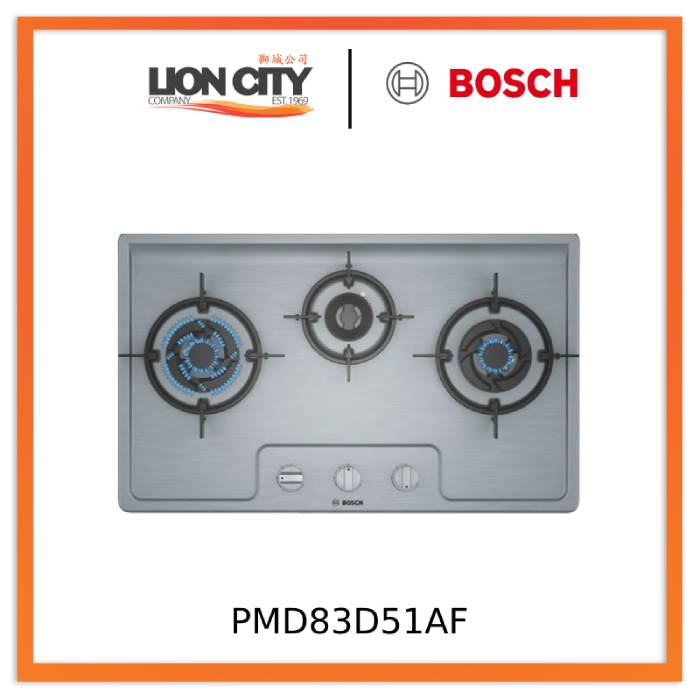 Bosch PMD83D51AF Series 4 Gas hob Stainless steel