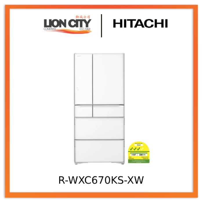 Hitachi R-WXC670KS-X/XW 525L Smart Multi-Door Fridge