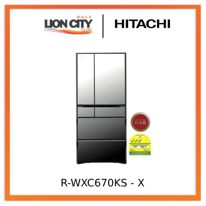Hitachi R-WXC670KS-X/XW 525L Smart Multi-Door Fridge
