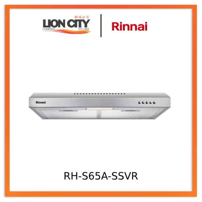 Rinnai RH-S65A-SSVR Slimline Hood Super Sleek Design