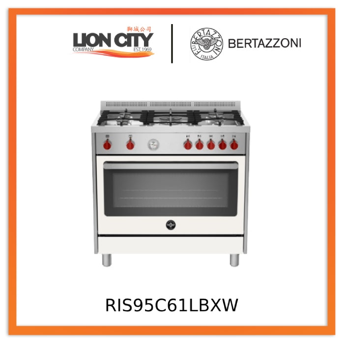 Bertazzoni RIS95C61LBX/XR/XB/XW/XV 90 cm 5-burner Range Cooker Electric Oven