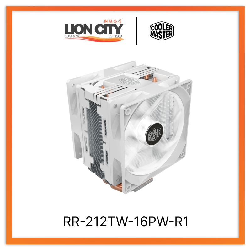 Cooler Master RR-212TW-16PW-R1 CM HYPER 212 LED TURBO WHITE EDITION CPU COOLER (2Y) - Lion City Company