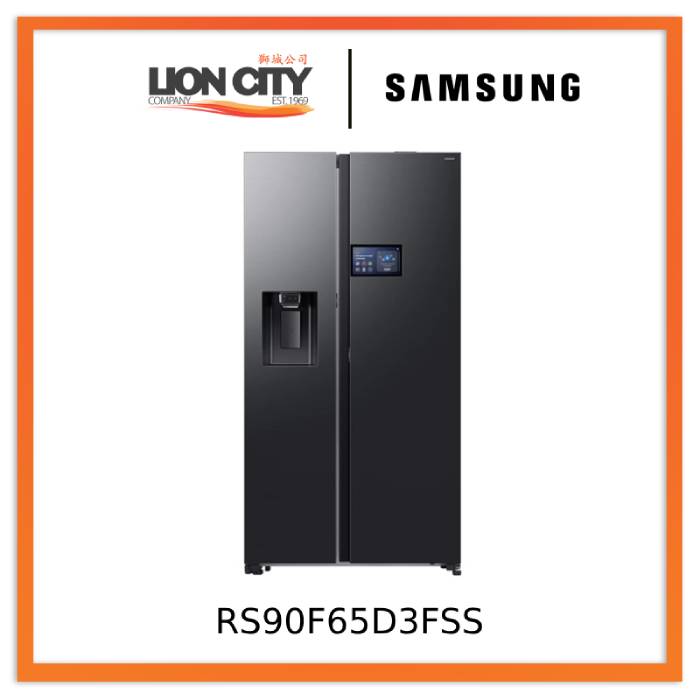 Samsung RS90F65D3FSS 615LSide-by-Side Fridge With Non-Pumbing Ice & Water Dispenser