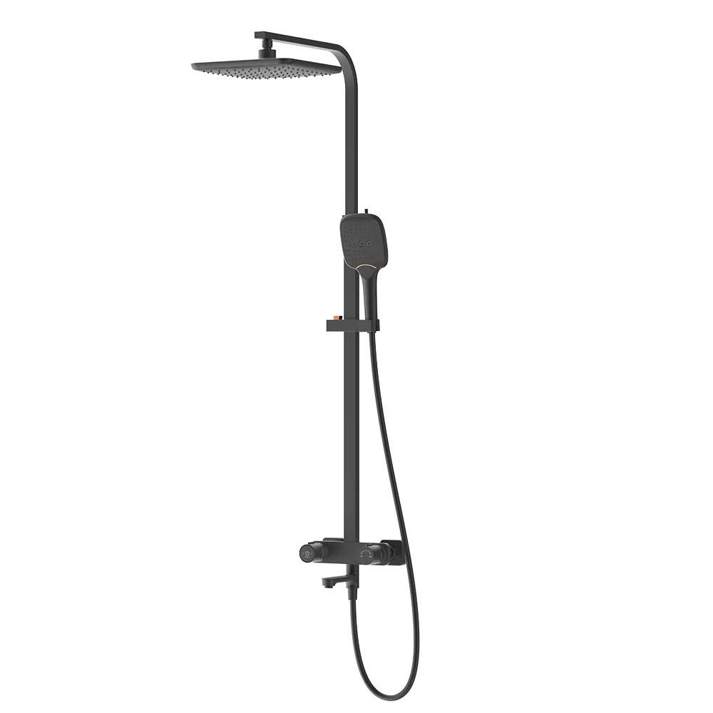 Rubine RSC-PUSHSTOP-S81-BK Rainshower Column Matte Black