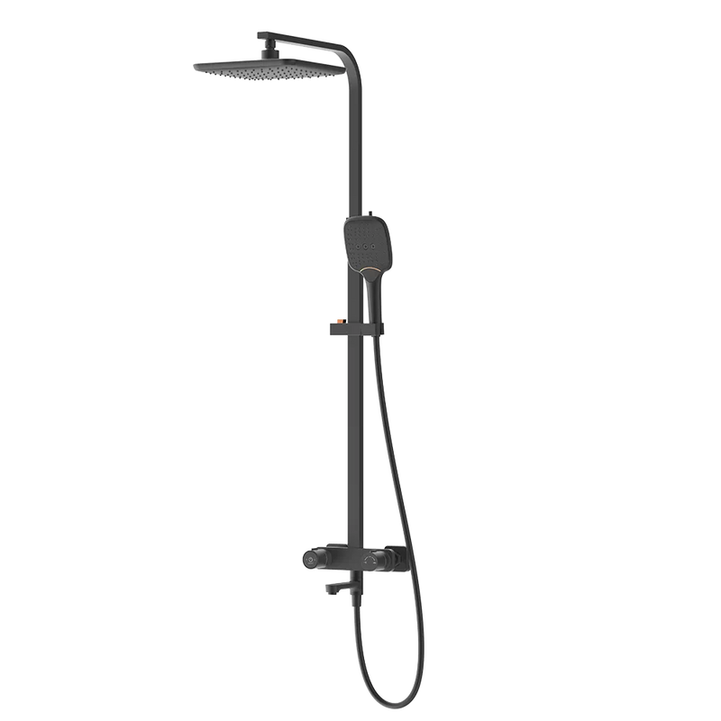 Rubine RSC-PUSHSTOP-S81-BK Rainshower Column Matte Black