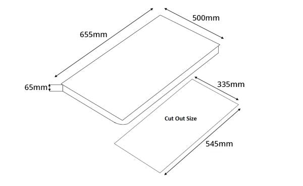 TECNO T 6000TGSV BK/CGY 3-Burner 65cm Glass Cooker Hob with Inferno Wok Burner Technology