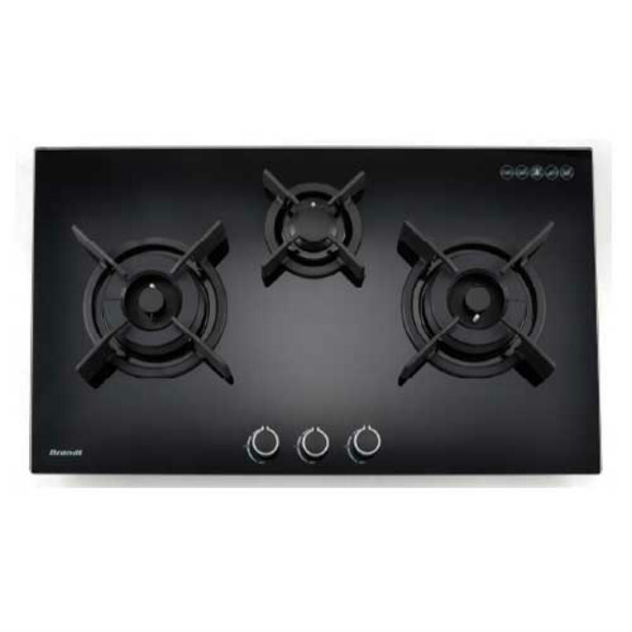 Brandt TG1493B 90cm 3-Burner Gas Hob with Cast Iron Supports