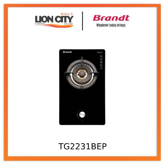 Brandt TG2231BEP Battery/electric Ignition Gas Hob (30cm)(Black)