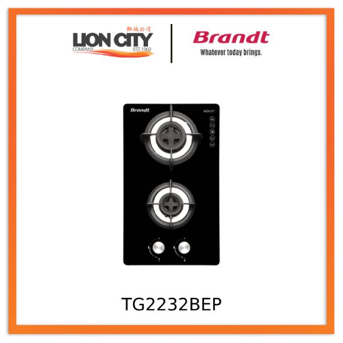 Brandt TG2232BEP Battery/electric Ignition Gas Hob (30cm)(Black)