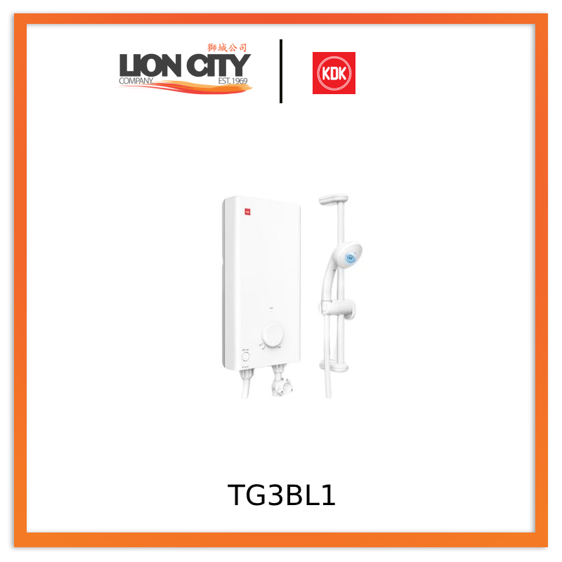 KDK TG3BL1 Instant Water Heater with One Knob Simple Control