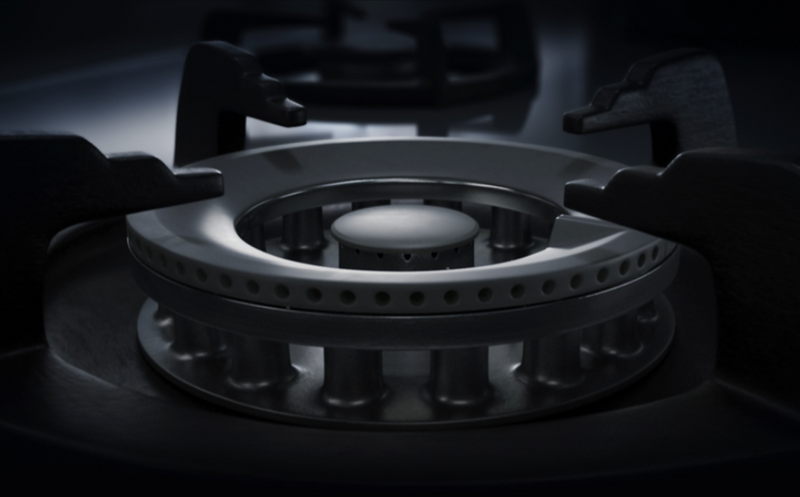TECNO T 6000TGSV BK/CGY 3-Burner 65cm Glass Cooker Hob with Inferno Wok Burner Technology