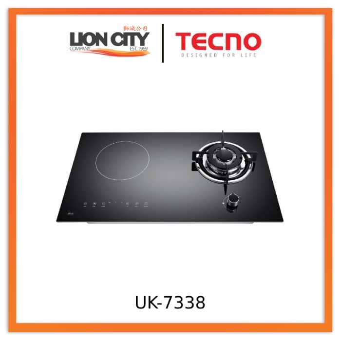 Tecno Uno UK 7338 Hybrid Hob Black Tempered Glass 73cm 1x Induction Hob