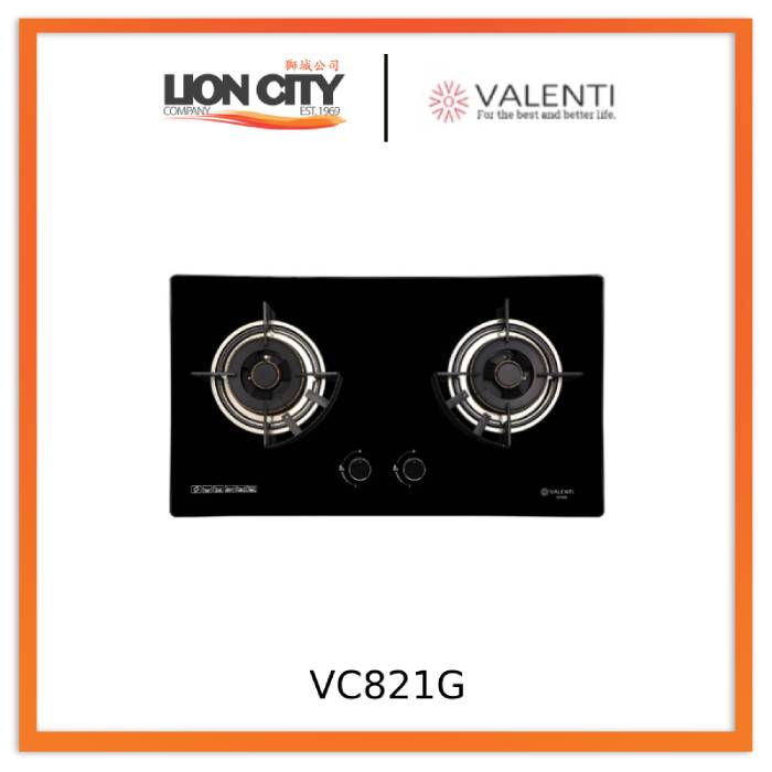 Valenti VC721G/VC821G/VC921G/VC831G/VC931G 2/3 Burner Glass Gas Hob