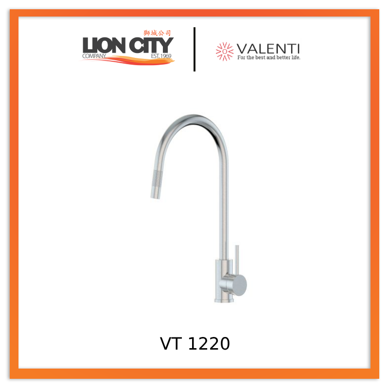 Valenti VT1220 Kitchen Tap Chrome Finish