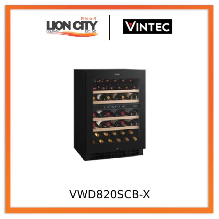 Vintec VWD820SCB-X Luxe Dual Zone Wine Cabinet