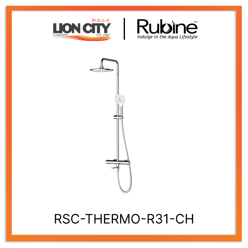 Rubine RSC-THERMO-R31-CH 4F Rainshower Column With Mixer Chrome