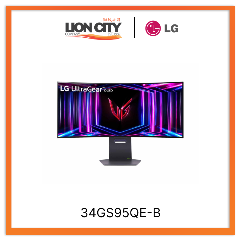 LG 34GS95QE-B 34" UltraGear™ OLED Curved Gaming Monitor WQHD 800R, 240Hz, 0.03ms (GtG), HDR400 True Black