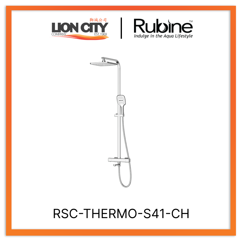Rubine RSC-THERMO-S41-CH 4F Rainshower Column With Mixer Chrome