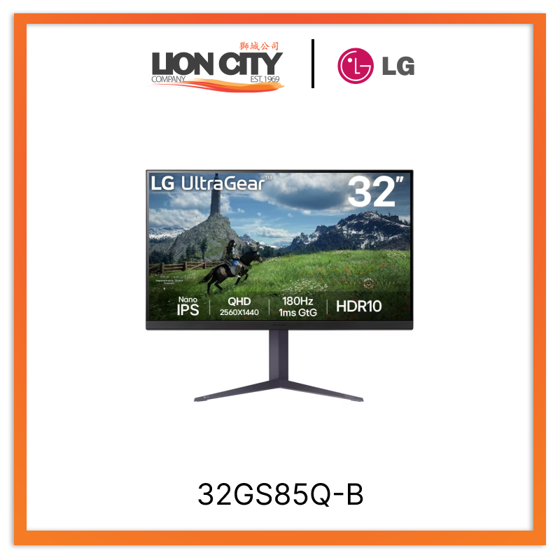 LG 32GS85Q-B QHD 32" UltraGear Nano IPS Display with 180Hz Refresh Rate Gaming Monitor