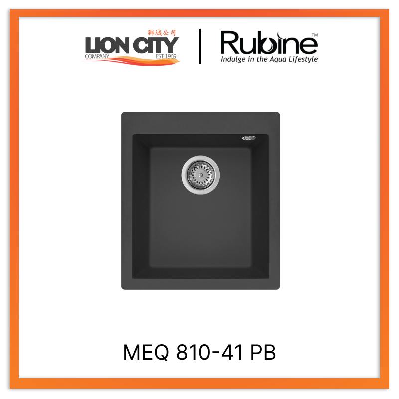 Rubine 1 Bowl Inset Granite Kitchen Sink MEQ 810-41 PB