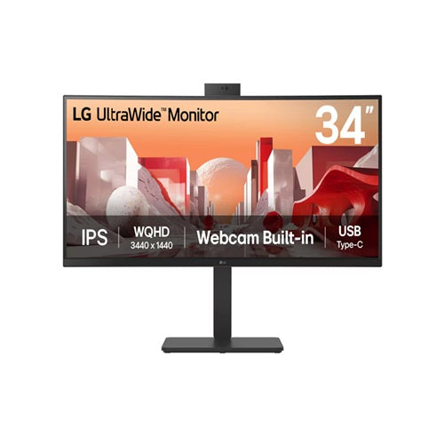 LG 34BA85QE 34'' UltraWide QHD Curved IPS Monitor with Built-in FHD webcam and USB Type-C™
