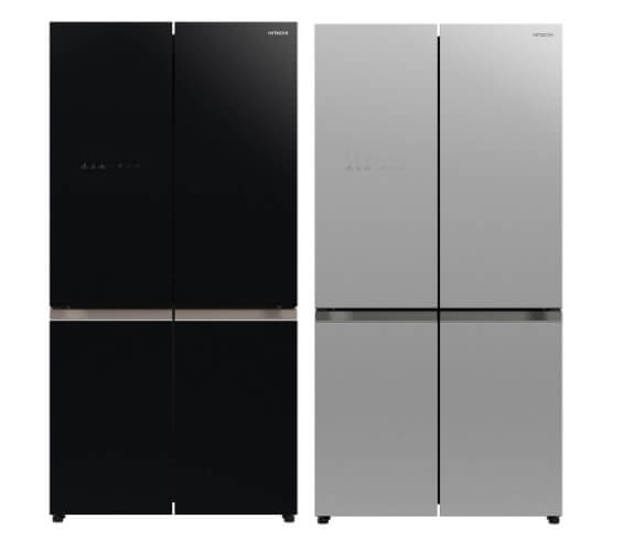 Hitachi R-WB640V0MS - GBK/GS French Bottom Freezer Deluxe 569L + Hitachi BD-100GV Front Loading - Washer AI Wash, Inverter 10 kg, 1,600 RPM