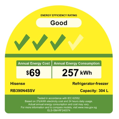 Hisense RB390N4SSV 2 Door Fridge