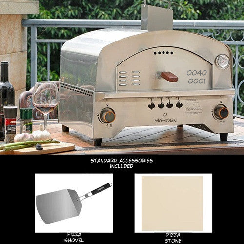 Large Gas Pizza Furnace Italian Classic Stainless Steel Oven
