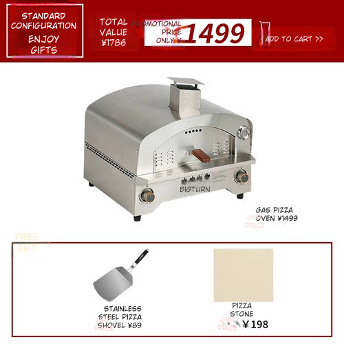 Large Gas Pizza Furnace Italian Classic Stainless Steel Oven