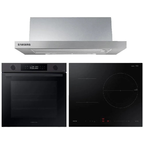 Samsung NV7B4430ZAB 76L Built-in Oven + NZ63B4026AK 60cm Induction Hob + NK24M1030IS 60cm Telescopic Hood