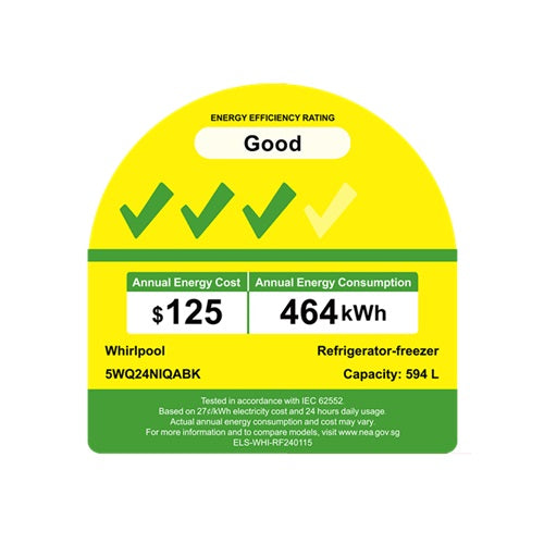 Whirlpool 5WQ24NIQABK 4 Door Fridge