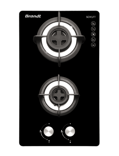 Brandt TG2232BEL Battery/electric Ignition Gas Hob (30cm)(Black)