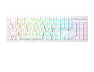 Razer DeathStalker V2 Pro Wireless Low-Profile RGB Optical Gaming Keyboard - Clicky Optical Switch - White